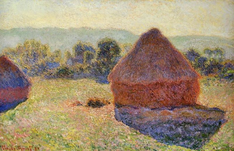 Grainstacks In The Sunlight, Midday by Claude Oscar Monet