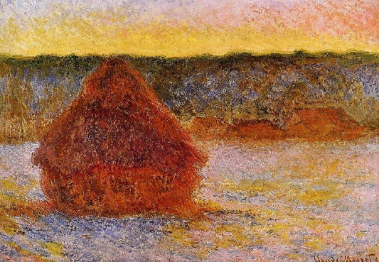 Grainstack At Sunset, Winter by Claude Oscar Monet