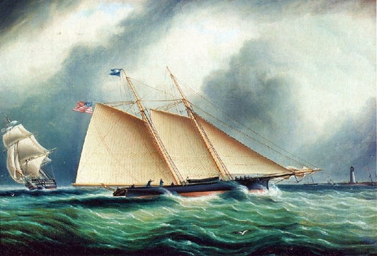 Yacht ’Dauntless’ In A Full Breeze by James E. Buttersworth