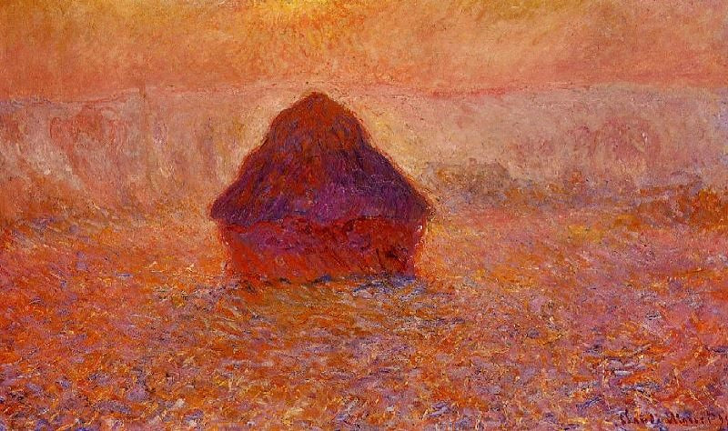 GRAINSTACK, SUN IN THE MIST