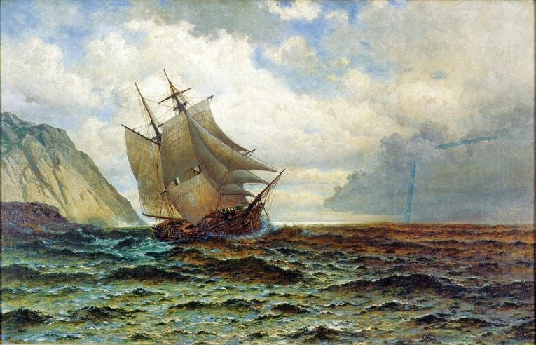 Brigantine Off The Lee Shore by William Bradford