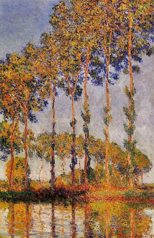 A Row Of Poplars by Claude Oscar Monet