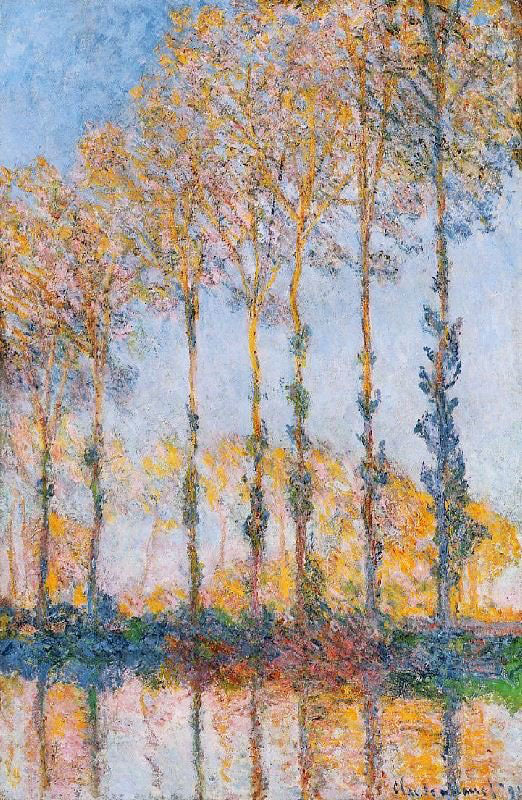 Poplars, White And Yellow Effect by Claude Oscar Monet