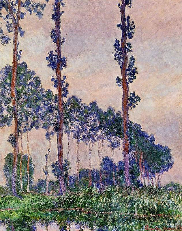 Three Trees In Grey Weather by Claude Oscar Monet