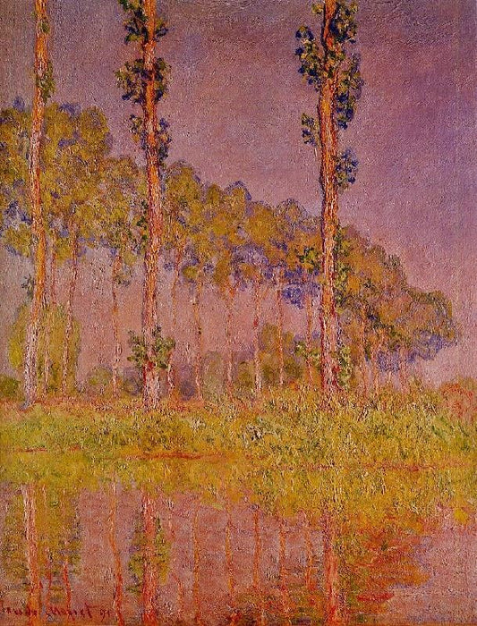 Three Trees In Spring by Claude Oscar Monet