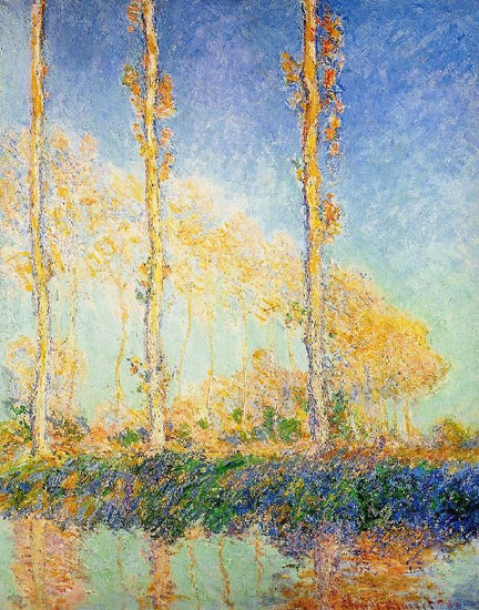 Three Poplar Trees In The Autumn by Claude Oscar Monet