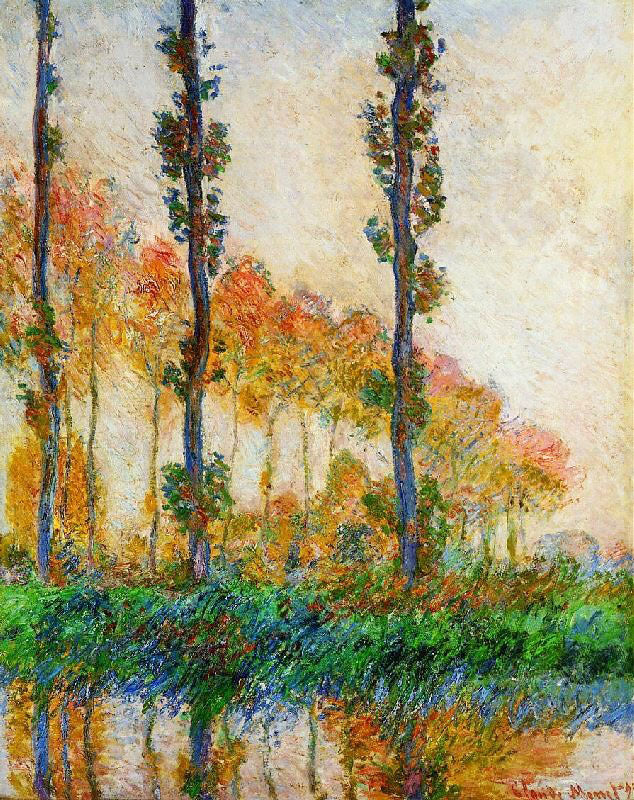 Three Trees In Autumn by Claude Oscar Monet
