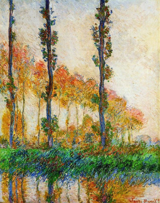 Three Trees In Autumn by Claude Oscar Monet