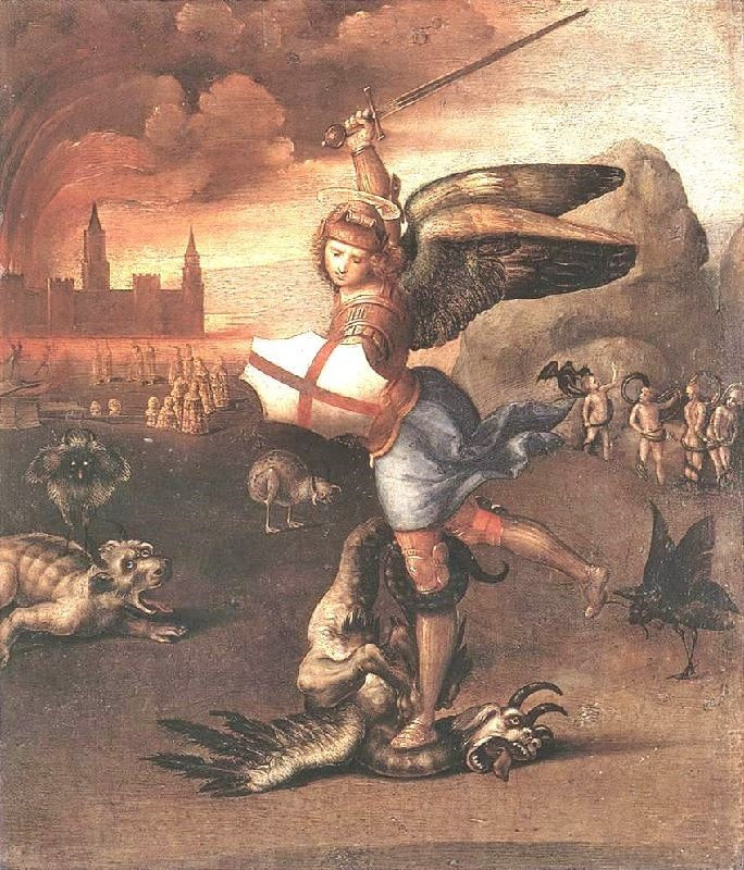 St Michael And The Dragon by Raphael