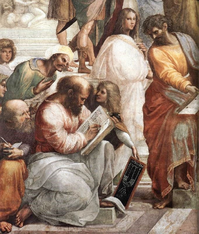 The School Of Athens, Detail 4, Stanza Della Segnatura by Raphael