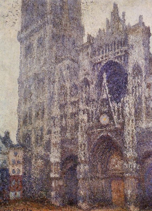 Rouen Cathedral, The Portal And The Tour D’Albene, Grey Weather by Claude Oscar Monet