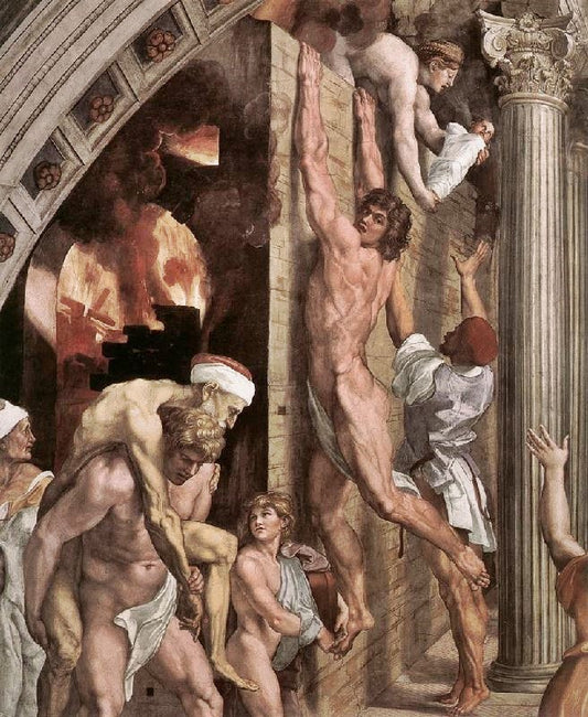 The Fire In The Borgo, Detail 1, Stanza Dell’Incendio Di Borgo by Raphael