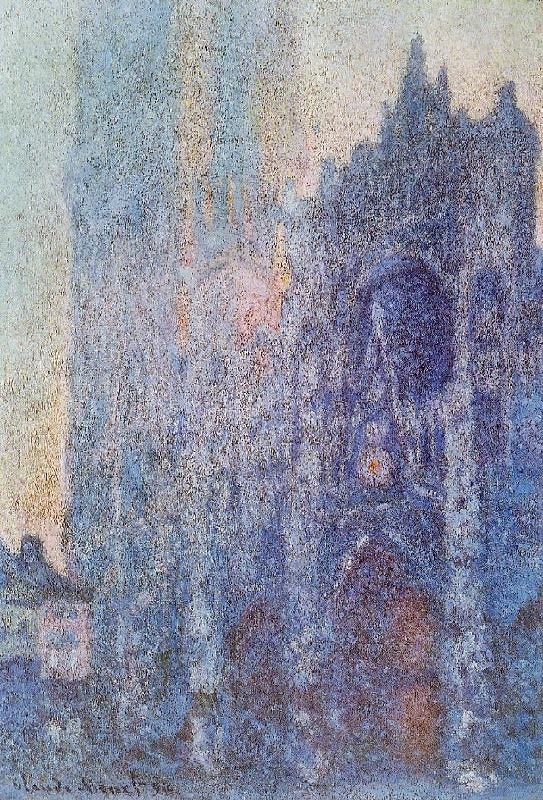 Rouen Cathedral, The Portal And The Tour D’Albane At Dawn by Claude Oscar Monet