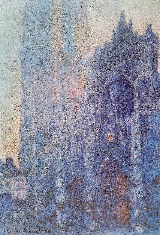 Rouen Cathedral, The Portal And The Tour D’Albane At Dawn by Claude Oscar Monet