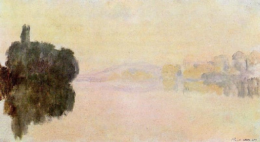 The Seine At Port-Villez, Pink Effect by Claude Oscar Monet