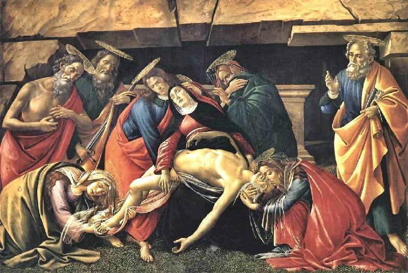 Lamentation Over The Dead Christ With Saints by Sandro Botticelli