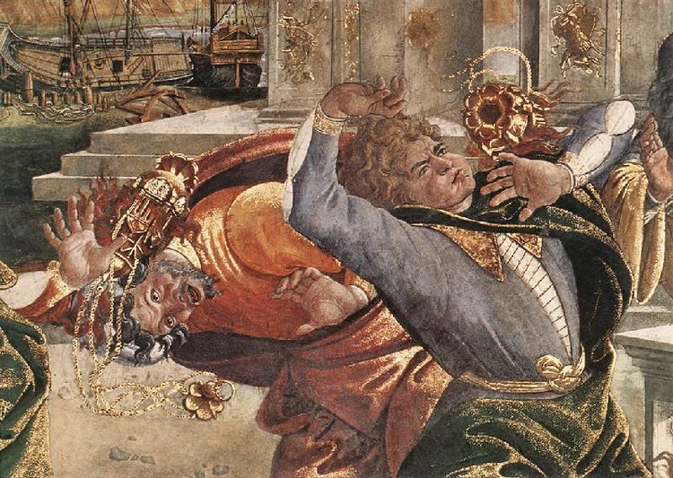 The Punishment Of Korah And The Stoning Of Moses And Aaron, Detail 3 by Sandro Botticelli