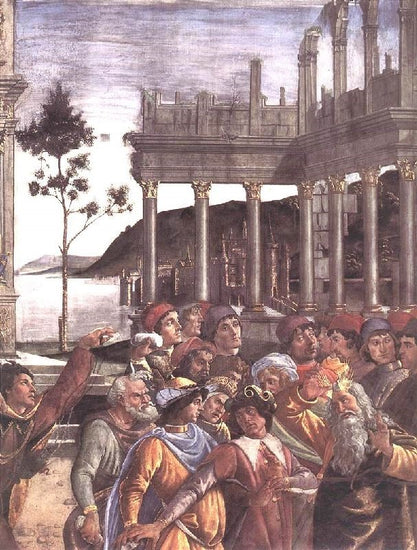 The Punishment Of Korah And The Stoning Of Moses And Aaron, Detail 4 by Sandro Botticelli