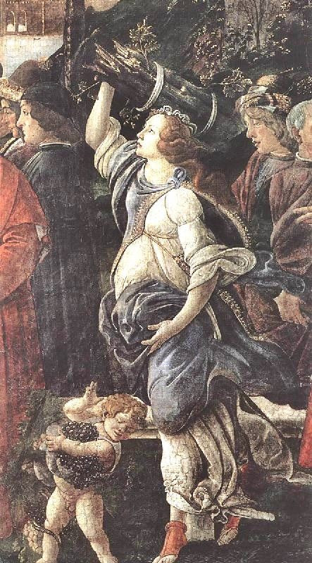 Three Temptations Of Christ, Detail 4 by Sandro Botticelli