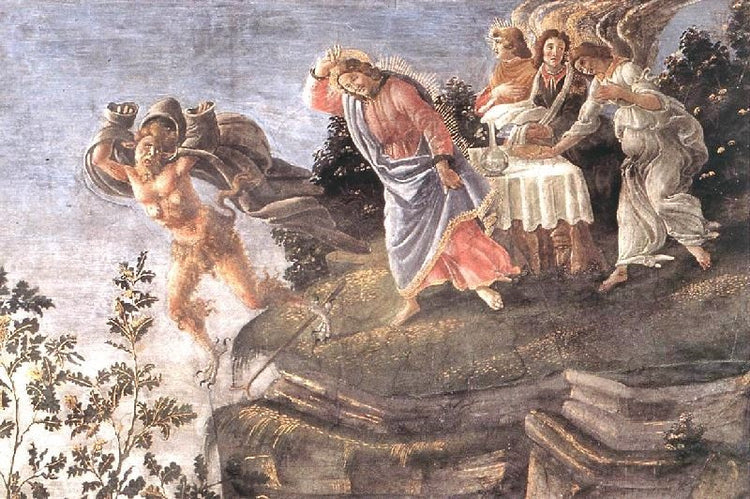 Three Temptations Of Christ, Detail 6 by Sandro Botticelli