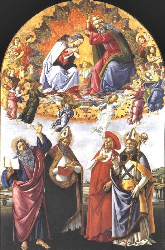 Coronation Of The Virgin, San Marco Altarpiece by Sandro Botticelli