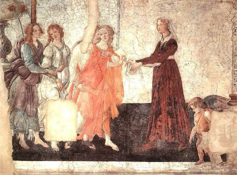 Venus And The Graces Offering Gifts To A Young Girl by Sandro Botticelli