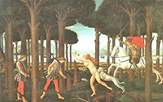 The Story Of Nastagio Degli Onesti, First Episode by Sandro Botticelli