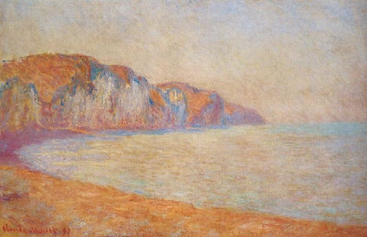 Cliff At Pourville In The Morning by Claude Oscar Monet