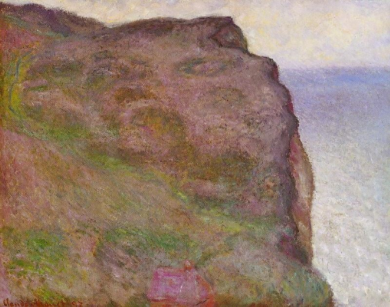 Cliff At Petit Ailly In Grey Weather by Claude Oscar Monet