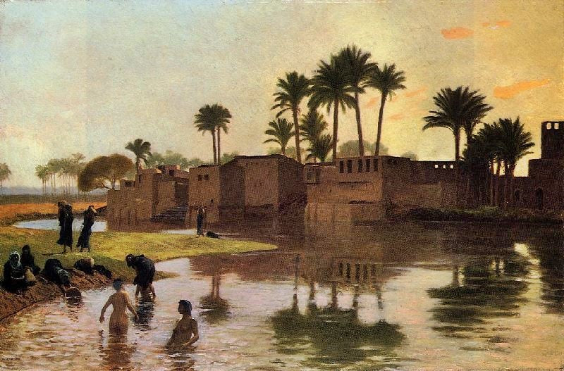 Bathers By The Edge Of A River by Jean-Léon Gérôme