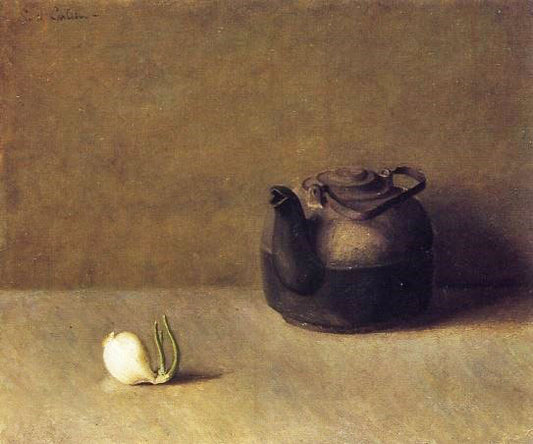 Still Life With Teapot And Onion by Emil Carlsen