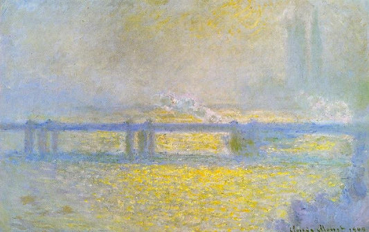 Charing Cross Bridge, Overcast Weather by Claude Oscar Monet
