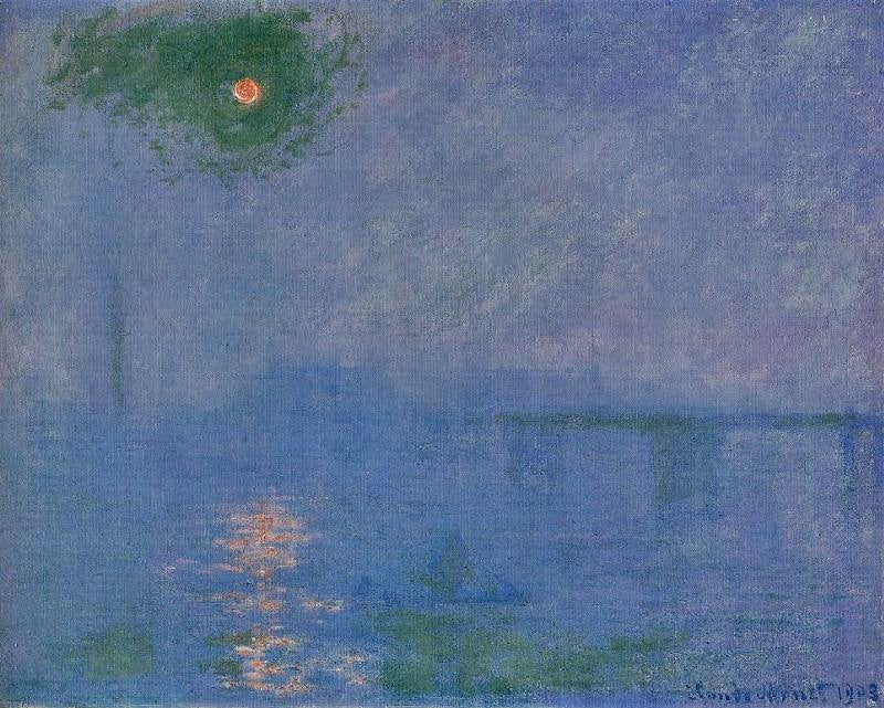 Charing Cross Bridge, Fog On The Thames by Claude Oscar Monet