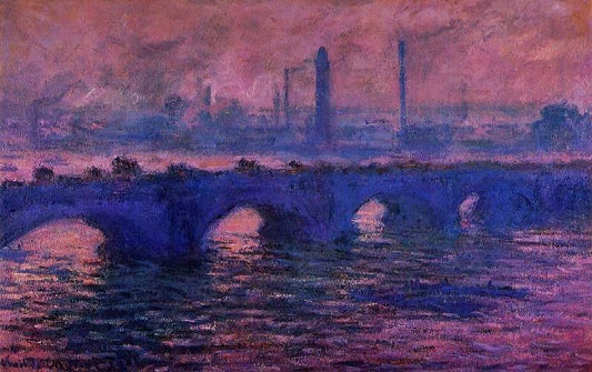 Waterloo Bridge, Overcast Weather by Claude Oscar Monet