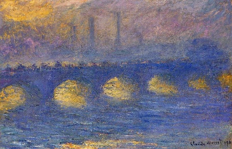 WATERLOO BRIDGE, OVERCAST WEATHER, 1901