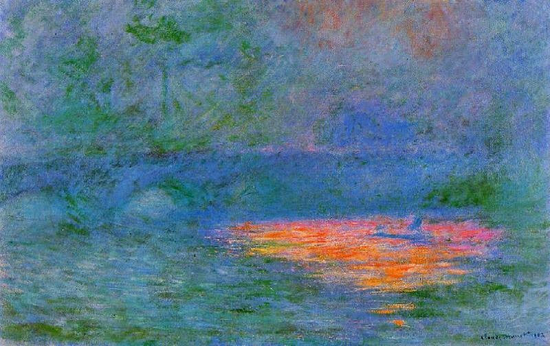 Waterloo Bridge, Misty Weather by Claude Oscar Monet