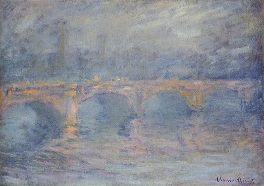 Waterloo Bridge At Sunset, Pink Effect by Claude Oscar Monet