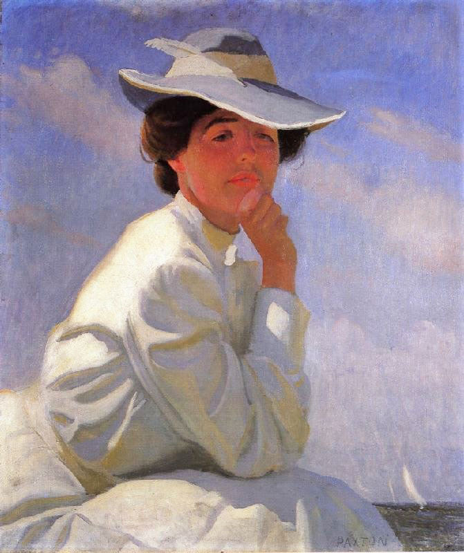 In The Sunlight: Portrait Of The Artist’S Wife by William MacGregor Paxton