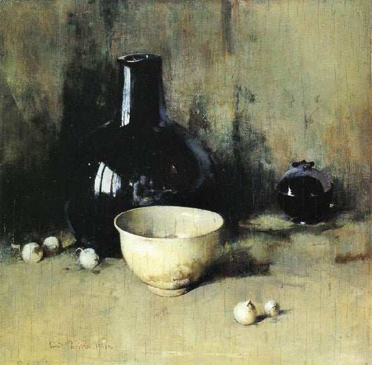 Still Life With Self-Portrait Reflection by Emil Carlsen