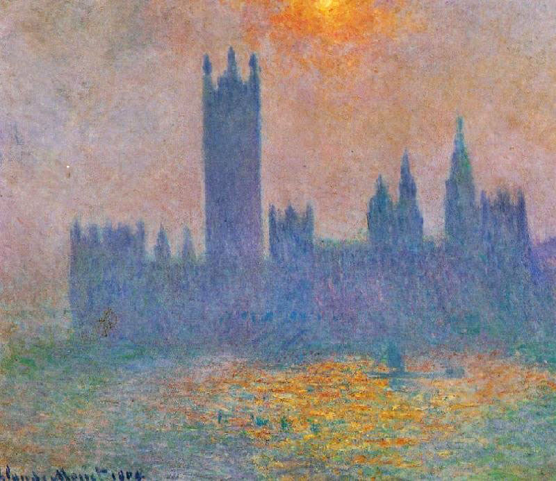 Houses Of Parliament, Effect Of Sunlight In The Fog by Claude Oscar Monet