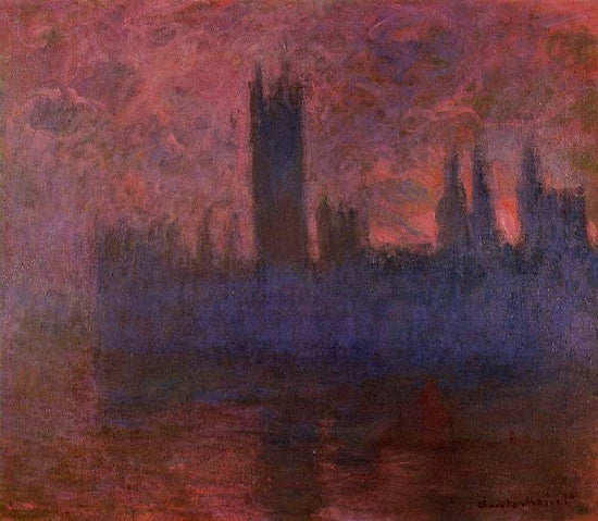 Houses Of Parliament, London, Symphony In Rose by Claude Oscar Monet