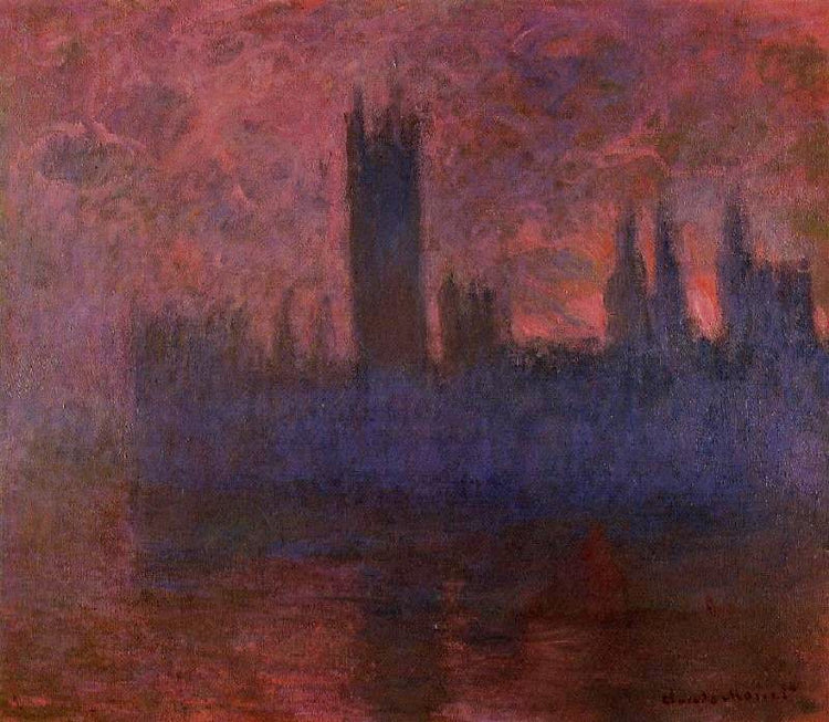 Houses Of Parliament, London, Symphony In Rose by Claude Oscar Monet