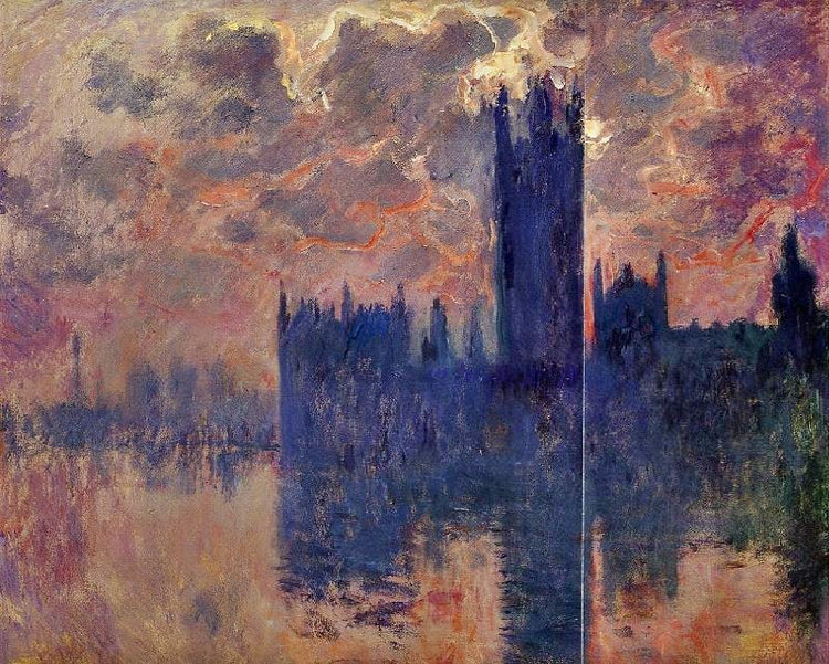 Houses Of Parliament, Sunset, Detail by Claude Oscar Monet