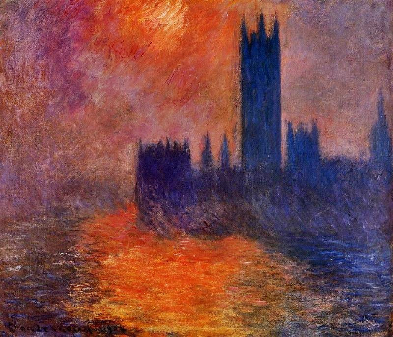 HOUSES OF PARLIAMENT, SUNSET, 1901