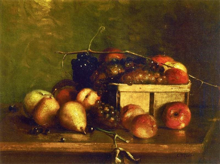 Still Life With Fruit And Basket by Charles Ethan Porter