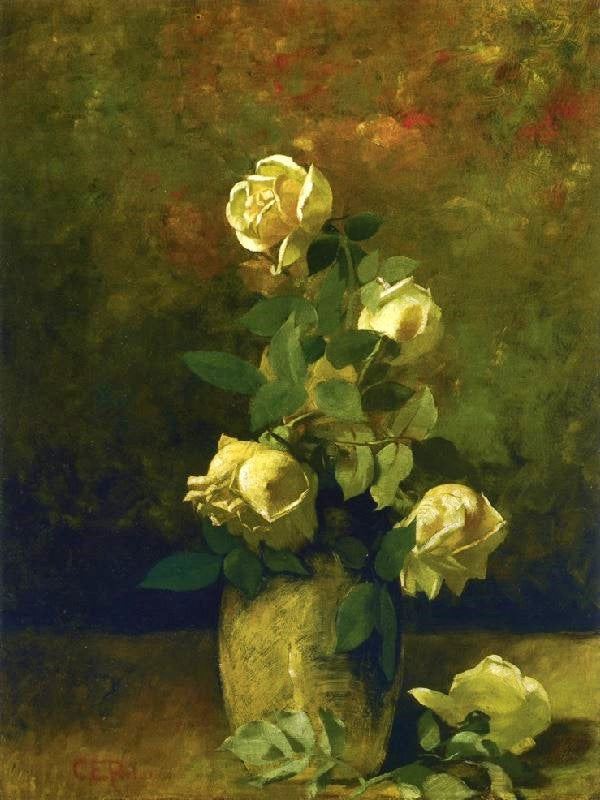 Yellow Roses In A Vase by Charles Ethan Porter