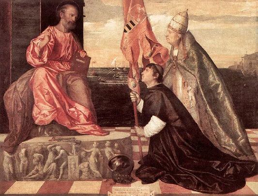 Pope Alexander Iv Presenting Jacopo Pesaro To St Peter by Titian
