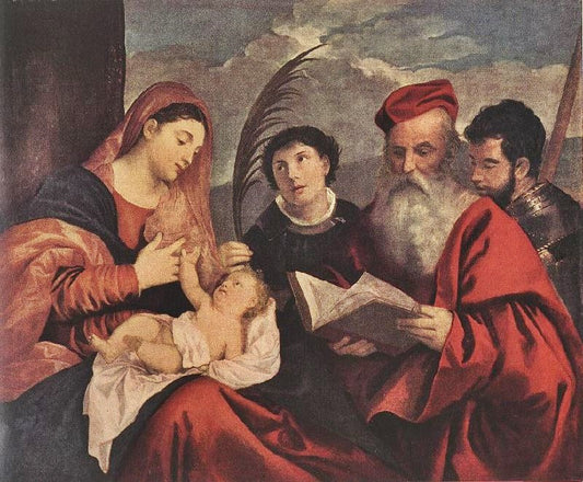 Mary With The Child And Saints by Titian