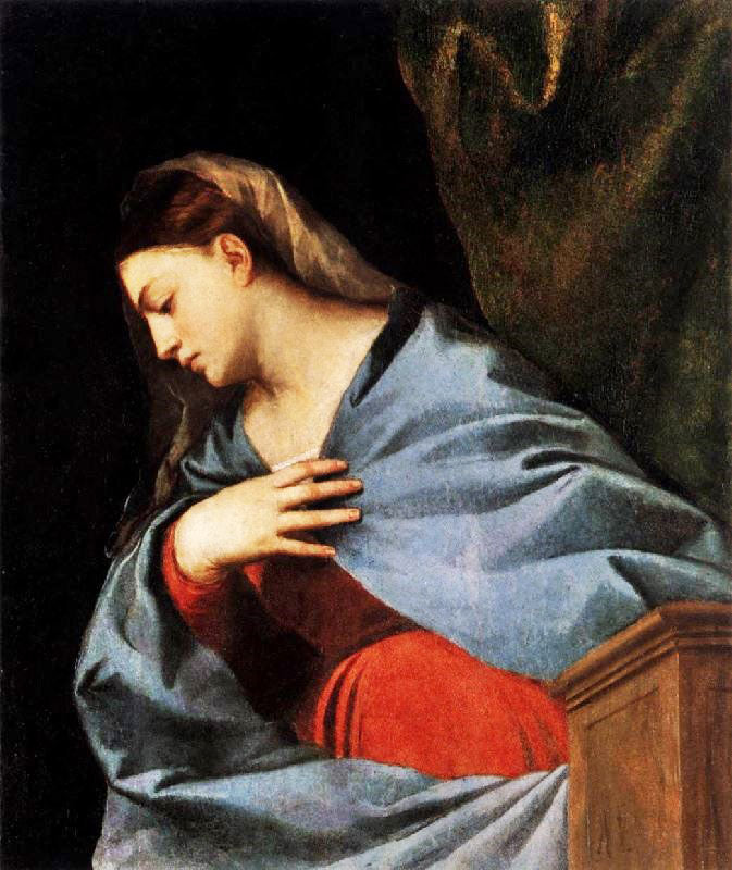 Polyptych Of The Resurrection: Virgin Annunciate, Detail by Titian