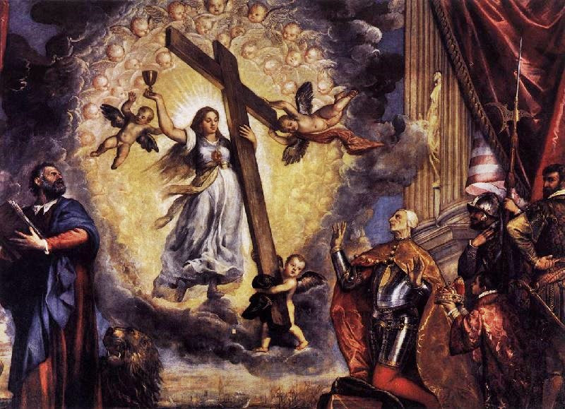 Doge Antonio Grimani Kneeling Before The Faith by Titian